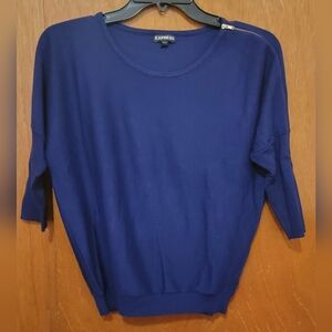 EXPRESS Royal Purple 3/4 Sleeve Sweater Loose Fit XS
